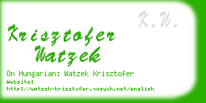 krisztofer watzek business card